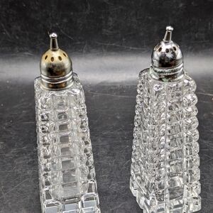 Vintage Glass Salt and Pepper Shakers